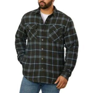Grizzly Mountain Men's Flannel Shirt Jacket Gray Blue Size Small